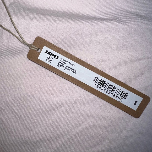 SKIMS Cotton Jersey T Shirt in Barely Pink size Large. NOT THE CROPPED! - Picture 7 of 10